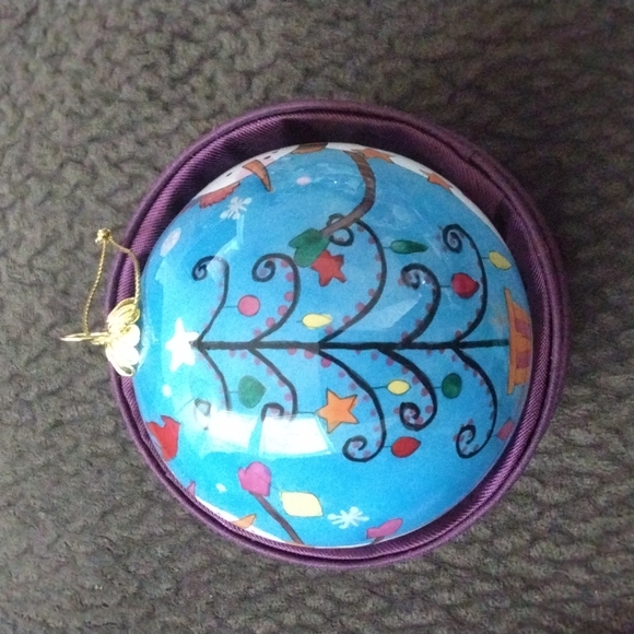 Pier 1 2007 Christmas Ornament blue "Li Bien" Snowmen - Picture 3 of 9